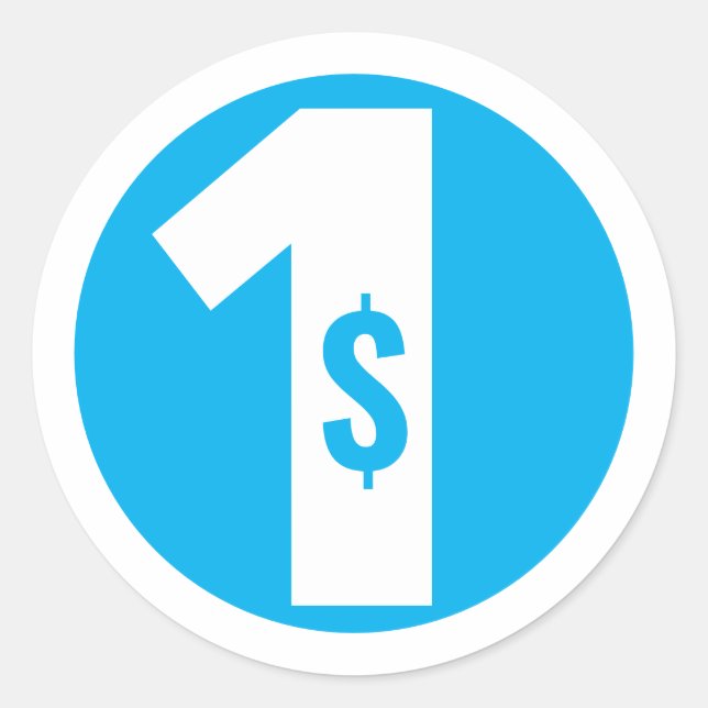Pegatina Redonda Un dólar (Anverso)