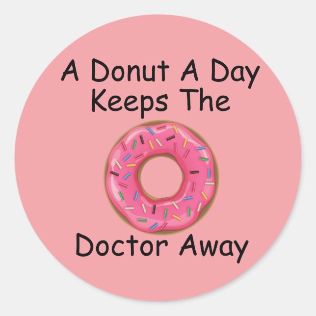 Pegatina Redonda Un donut al día (Anverso)