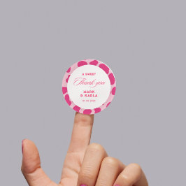 Pegatina Redonda Un dulce agradecimiento a Disco Pink Cowgirl Weddi