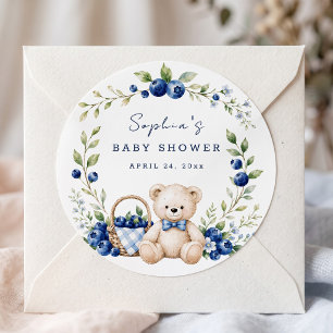 Pegatina Redonda Un dulce arándano lindo bebé personalizado