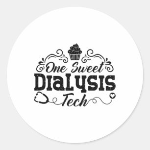Pegatina Redonda Un dulce diálisis Enfermero Técnico Técnico de Diá