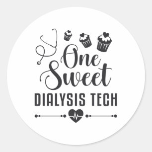 Pegatina Redonda Un dulce diálisis técnica regalo técnico de diális