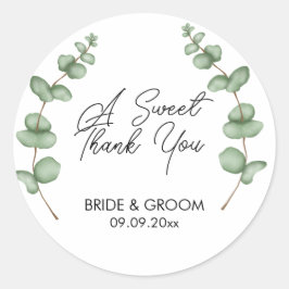 Pegatina Redonda Un dulce favor de agradecimiento, regalo, obsequio