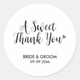 Pegatina Redonda Un dulce favor de agradecimiento, regalo, obsequio