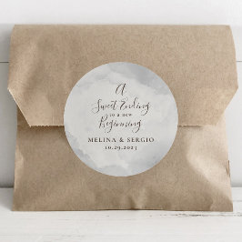 Pegatina Redonda Un dulce final a un nuevo Boda clásico