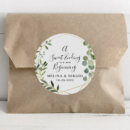 Pegatina Redonda Un dulce final a un nuevo Boda de oro inicial