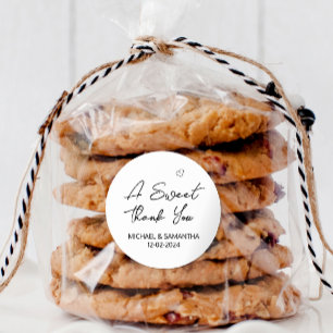 Pegatina Redonda Un dulce Gracias A Boda Favor