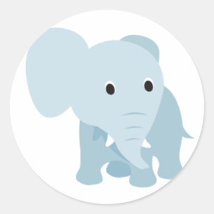 Pegatina Redonda Un elefante pequeño