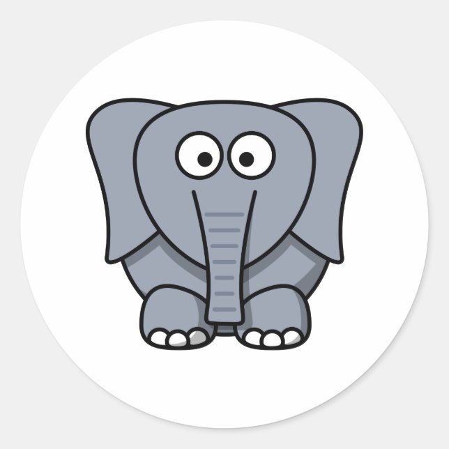 Pegatina Redonda Un elefante Personalizado (Anverso)