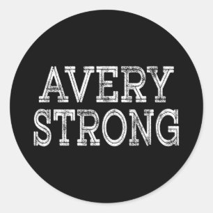 Pegatina Redonda Un equipo Avery fuerte reunión familiar apellido e