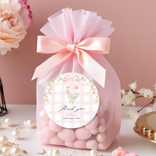 Pegatina Redonda Un estúpido Pato Rosado Goose Vintage primer cumpl