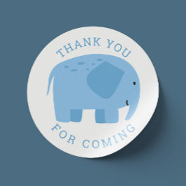 Pegatina Redonda Un extraño elefante azul. Muchacho lindo animal gr