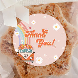 Pegatina Redonda Un Fiesta de cumpleaños de Groovy