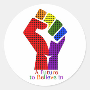 Pegatina Redonda Un futuro a creer en LGBT