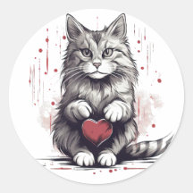 Un gato adorable con el corazón