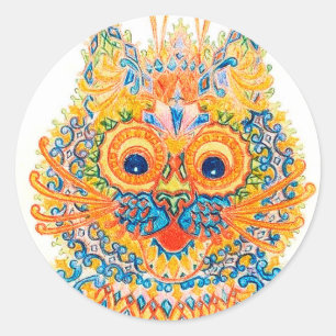 Pegatina Redonda Un Gato Oído, Louis Wain
