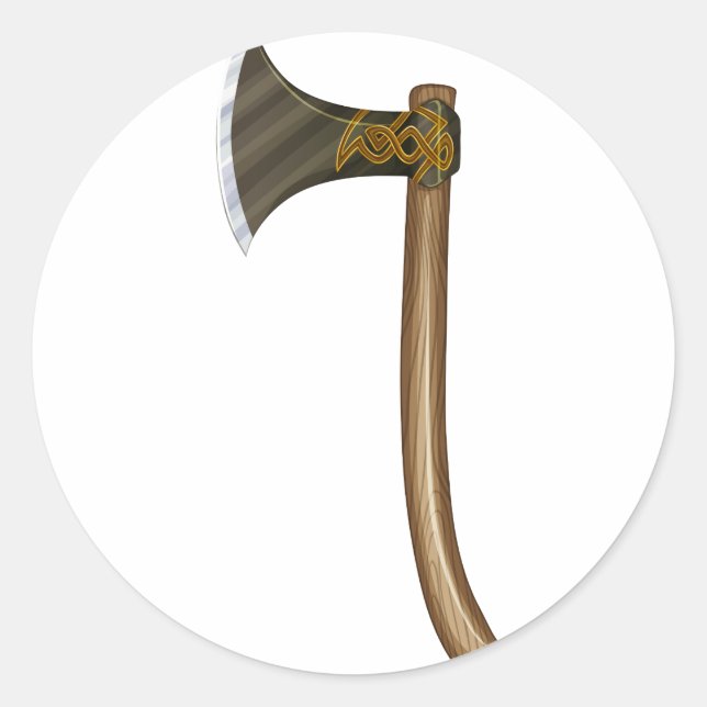 Pegatina Redonda Un hacha afilada (Anverso)