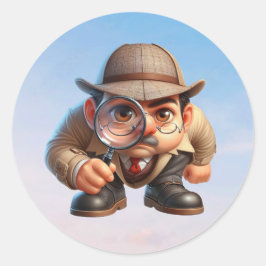 Pegatina Redonda Un investigador privado que busca pistas