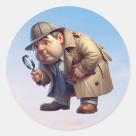 Pegatina Redonda Un investigador privado que busca pistas