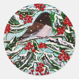 Pegatina Redonda ¡Un Junco Oregón en Holly!