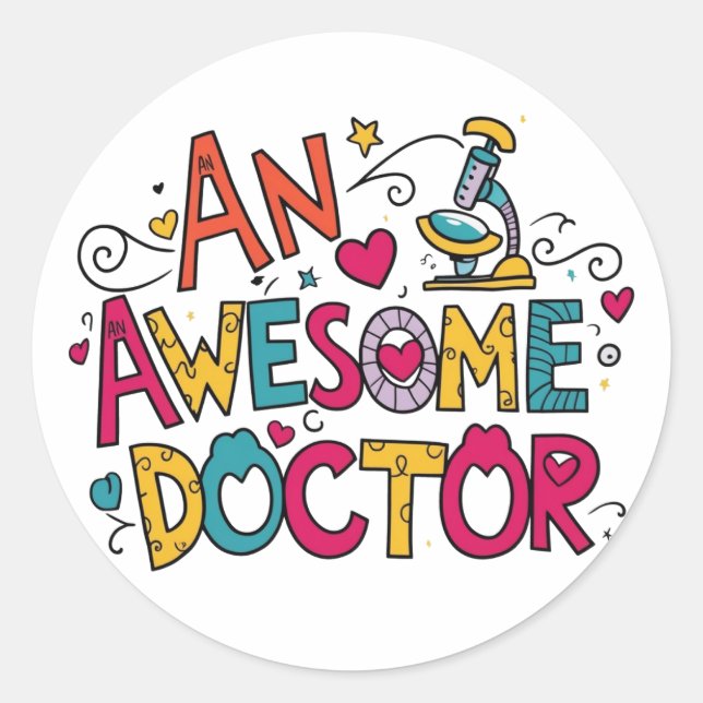 Pegatina Redonda Un médico increíble  (Anverso)