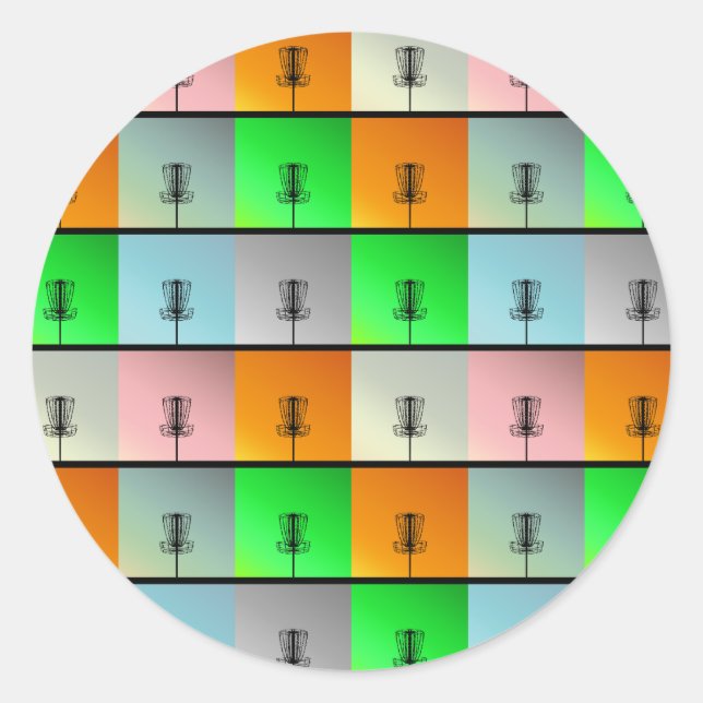 Pegatina Redonda Un montón de cestas (Anverso)