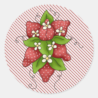 Pegatina Redonda Un montón de fresas