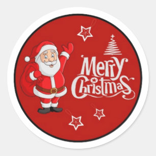 Pegatina Redonda Un Navidad alegre desea su hogar