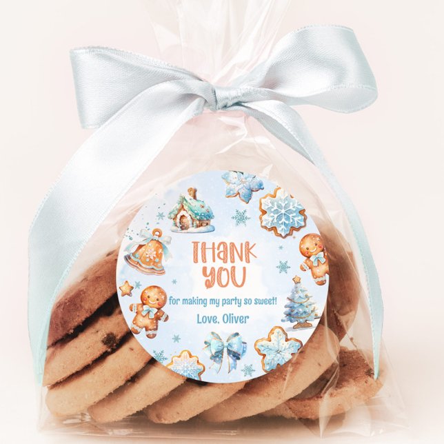 Pegatina Redonda Un Navidad de galletas dulces primer cumpleaños gr (Subido por el creador)