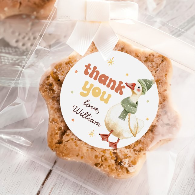 Pegatina Redonda Un Navidad groso y tonto verde primer cumpleaños (Subido por el creador)