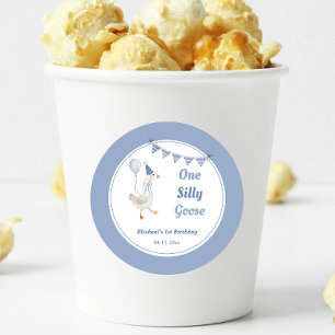 Pegatina Redonda Un niño azul gótico tonto primer cumpleaños