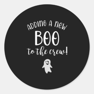 Pegatina Redonda Un Nuevo Boo Para El Embarazo De Halloween De La T