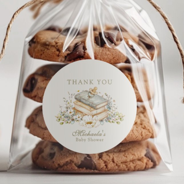 Pegatina Redonda Un Nuevo Capítulo Comienza Tema de Libro Rústico p (Subido por el creador)