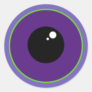Pegatina Redonda Un ojo morado grande