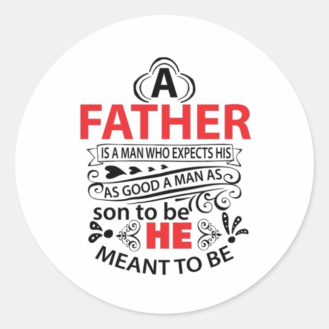 Pegatina Redonda Un padre (Anverso)