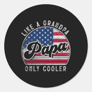 Pegatina Redonda Un Papa gracioso como un abuelo sólo enfría a los