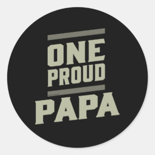 Pegatina Redonda Un Papa orgulloso