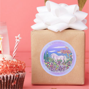 Pegatina Redonda Un paraíso morado