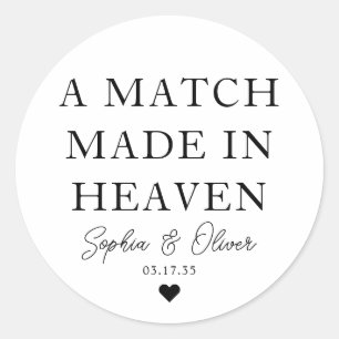 Pegatina Redonda UN PARTIDO HECHO EN Boda HEAVEN