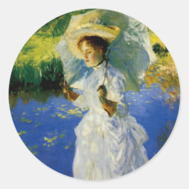 Pegatina Redonda Un paseo matutino