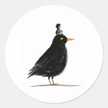 Un pequeño jinete en un pájaro negro | Clásico red