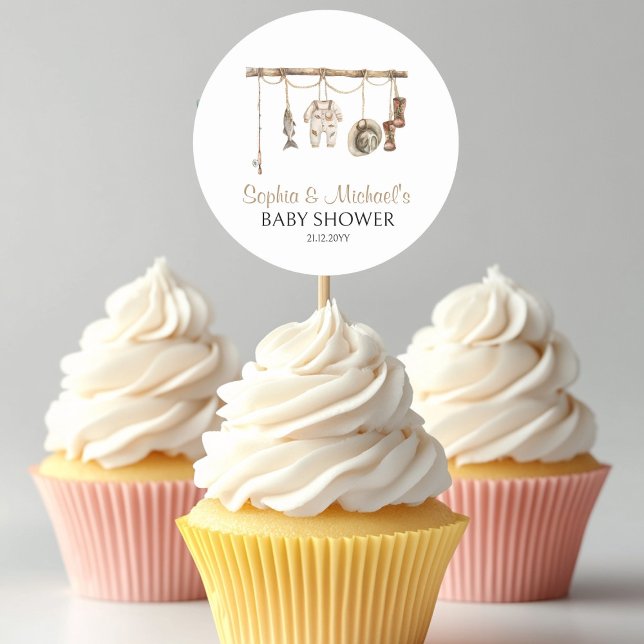 Pegatina Redonda Un pequeño pastelito de pastelitos de la ducha de  (Subido por el creador)