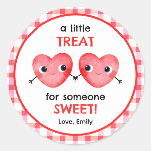 Pegatina Redonda Un pequeño regalo para un amigo tan dulce corazonc