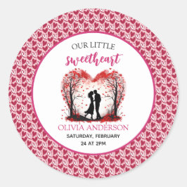 Pegatina Redonda Un pequeño San Valentín