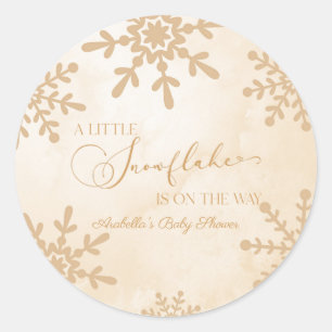 Pegatina Redonda Un pequeño Snowflake Winter Wonderland Baby Shower