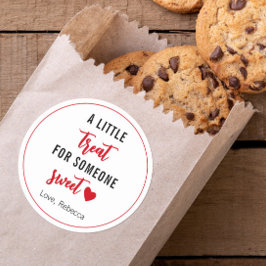 Pegatina Redonda Un pequeño truco para un dulce El día de San Valen