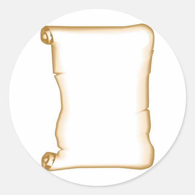 Pegatina Redonda Un pergamino de pergamino (Anverso)