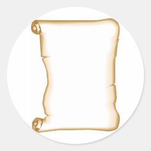 Pegatina Redonda Un pergamino de pergamino