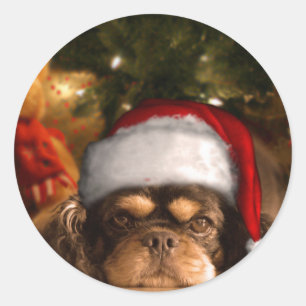 Pegatina Redonda Un perro es para la vida no apenas para el navidad