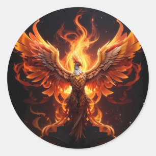 Pegatina Redonda Un Phoenix renacido